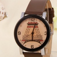 Retro hodinky Paris HNĚDÉ